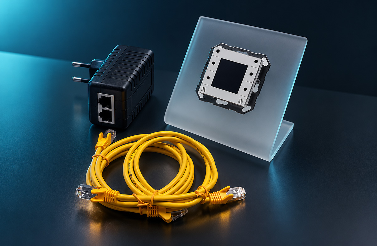 u::Lux Switch IP Evalset RJ45 mit Tischständer, Netzinjektor und Netzwerkkabeln
